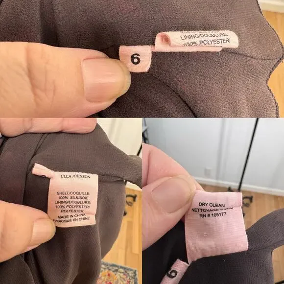 Ulla Johnson Adelina Gown Red Black Silk Maxi Dress Formal Wedding Guest Size 6 - Picture 13 of 16